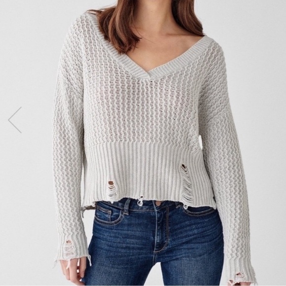 DL1961 Freeman Alley Distressed Sweater - Large - Picture 1 of 10